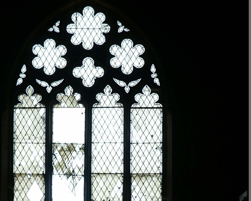 damaged church window