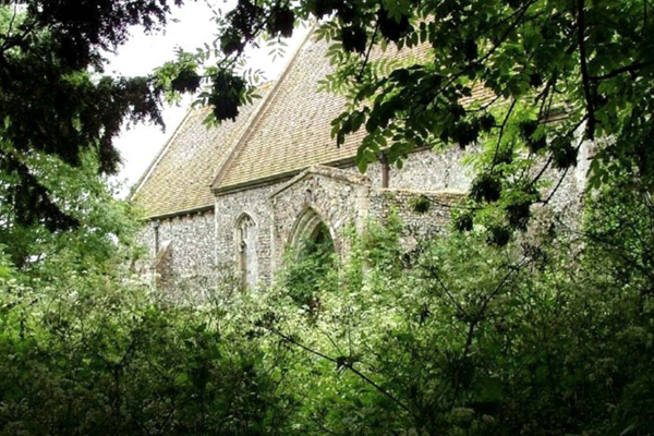 neglected churchyard