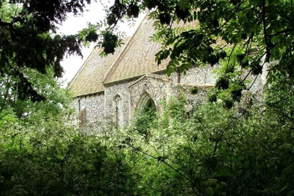 neglected churchyard